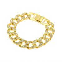 Hip Hop Men Women Jewelry Bling Rhinestone Crystal Bracelet Chain Bangle