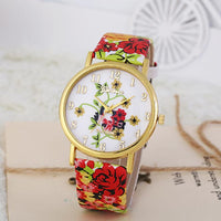 Fashion Geneva Women Leather Band Quartz Analog Wrist Watch