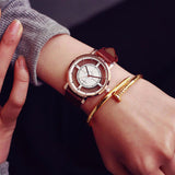 Women Neutral Personality Simple Analog Wrist Delicate Unique Hollow Watch