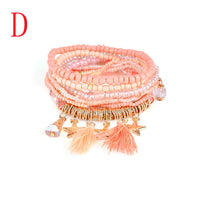 Fashion 1 Set Stretch Acrylic Beaded Bohemian Lady Bracelet Bangle A