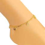 Peace Sign Women Ankle Bracelet Barefoot Sandal Beach Foot Jewelry