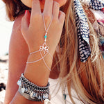 Fashion Retro Bracelet Finger Ring Bangle Slave Chain