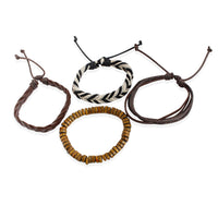 Fashion Women Multilayer Handmade Wristband Leather Bracelet Bangle A