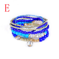 Fashion 1 Set Stretch Acrylic Beaded Bohemian Lady Bracelet Bangle A