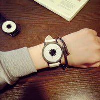 Fashion Lovers Men Women Leather Band Quartz Analog Wrist Watch