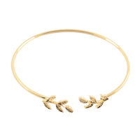 Women Stylish Leaves Cuff Women Bracelet Delicate Leaf Open Bangle Bracelet GD