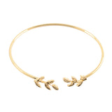 Women Stylish Leaves Cuff Women Bracelet Delicate Leaf Open Bangle Bracelet GD