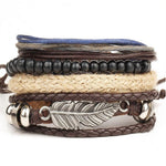 New Men's Braided Leather Stainless Steel Cuff Bangle Bracelet Wristband Fashion