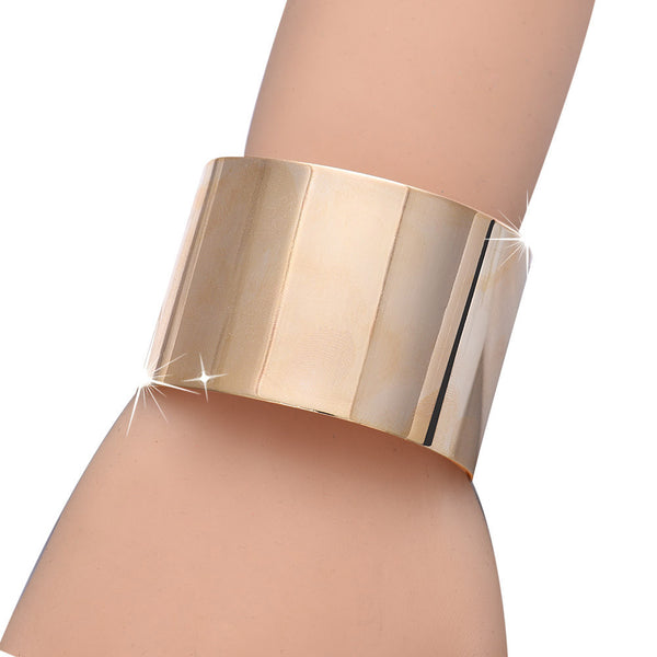 Punk Rock Metal Widen Bracelet Gold
