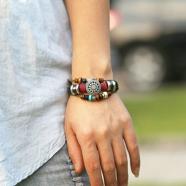 Vintage Bohemia Wind Beaded Multilayer Hand Woven Bracelet