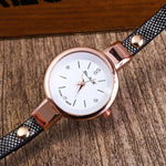 Women Leather Rhinestone Analog Quartz Wrist Watches