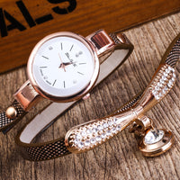 Women Leather Rhinestone Analog Quartz Wrist Watches