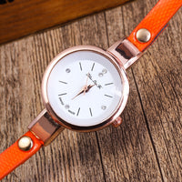 Women Leather Rhinestone Analog Quartz Wrist Watches
