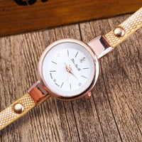 Women Leather Rhinestone Analog Quartz Wrist Watches