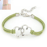 Women Love Heart Handmade Alloy Rope Charm Jewelry Weave Bracelet Gift GN
