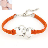 Women Love Heart Handmade Alloy Rope Charm Jewelry Weave Bracelet Gift GN