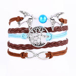 Handmade Adjustable 8 Tree Pigeon Pearl Multilayer Wristband Bracelet