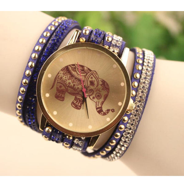 Velvet Diamond Bracelet Watch Ladies Watches High Elephant Pattern