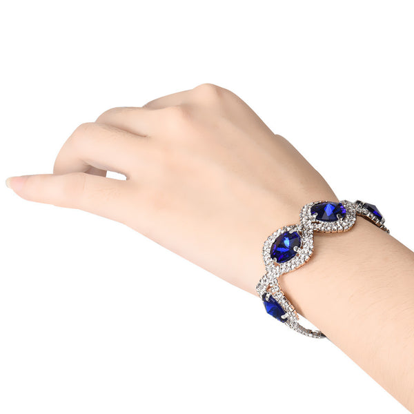Five Stones Drilling Chain Bracelet Blue