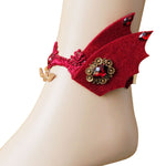 Halloween Devil Wings Palace Retro Anklet Red