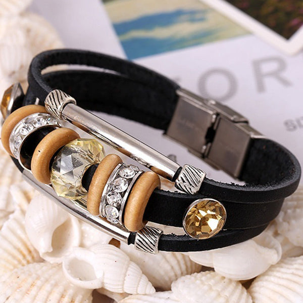 New Fashion Jewelry Rhinestone Crystal Handmade Metal Beaded Bracelets BK
