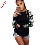 Hot Sale ! Army Green T Shirt Women Long Sleeve Shirt Casual Printing Plus Size Tops For Cool Girl