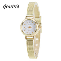 High Quality GENVIVIA 2017 Women Ladies Stainless Steel Mesh Band Waterproof Wrist Watch