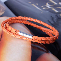New Fashion Women Men Black Leather Interlaced Cuff Bangle Wristband Bracelet