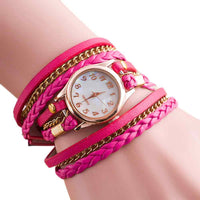 New Fashion Wrap Around Bracelet Watch Synthetic Leather Chain Watch