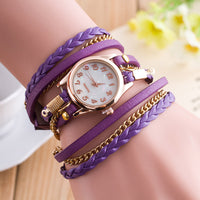 New Fashion Wrap Around Bracelet Watch Synthetic Leather Chain Watch