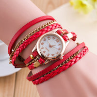 New Fashion Wrap Around Bracelet Watch Synthetic Leather Chain Watch