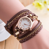 New Fashion Wrap Around Bracelet Watch Synthetic Leather Chain Watch