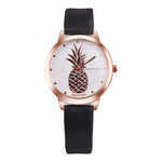 PAPHITAK Womens Pineapple Faux Leather Analog Quartz Watch