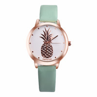 PAPHITAK Womens Pineapple Faux Leather Analog Quartz Watch