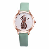 PAPHITAK Womens Pineapple Faux Leather Analog Quartz Watch