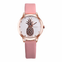 PAPHITAK Womens Pineapple Faux Leather Analog Quartz Watch
