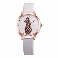 PAPHITAK Womens Pineapple Faux Leather Analog Quartz Watch