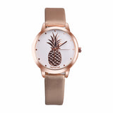 PAPHITAK Womens Pineapple Faux Leather Analog Quartz Watch