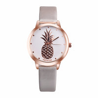 PAPHITAK Womens Pineapple Faux Leather Analog Quartz Watch