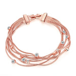 Crystal Bangle Multi-Chain Bracelet for Women Girls Jewelry Decoration