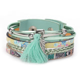 Fashion Women Multilayer Handmade Wristband Leather Bracelet Bangle