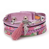 Fashion Women Multilayer Handmade Wristband Leather Bracelet Bangle