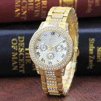 Metal Bracelet Quartz Bracelet Gold Bracelet Crystal Diamond Gold Watch