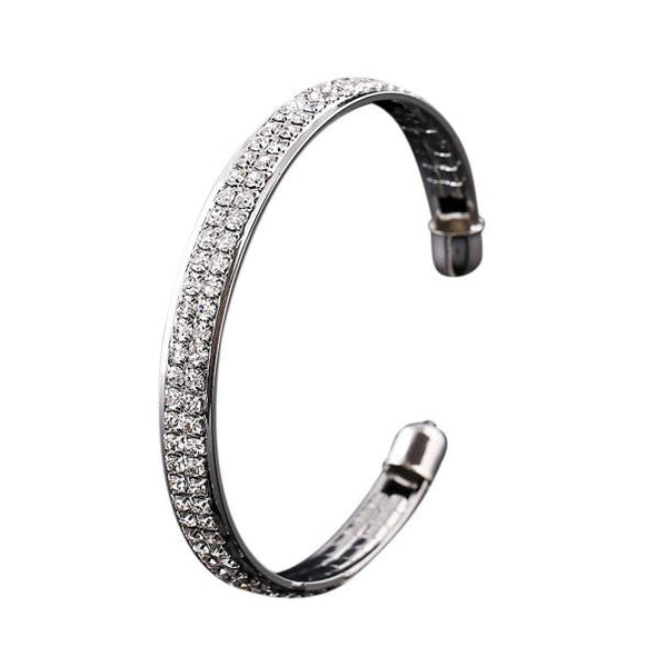Womens Fashion Gold Crystal Rhinestone Open Bangle Cuff Bracelet Jewelry Gift