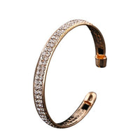 Womens Fashion Gold Crystal Rhinestone Open Bangle Cuff Bracelet Jewelry Gift