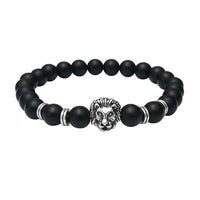 Wholesale Buddha Leo Lion Bracelet Black Lava Stone Bead Bracelets For Men Women