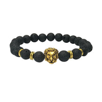 Wholesale Buddha Leo Lion Bracelet Black Lava Stone Bead Bracelets For Men Women