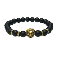 Wholesale Buddha Leo Lion Bracelet Black Lava Stone Bead Bracelets For Men Women