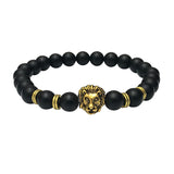 Wholesale Buddha Leo Lion Bracelet Black Lava Stone Bead Bracelets For Men Women