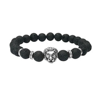 Wholesale Buddha Leo Lion Bracelet Black Lava Stone Bead Bracelets For Men Women